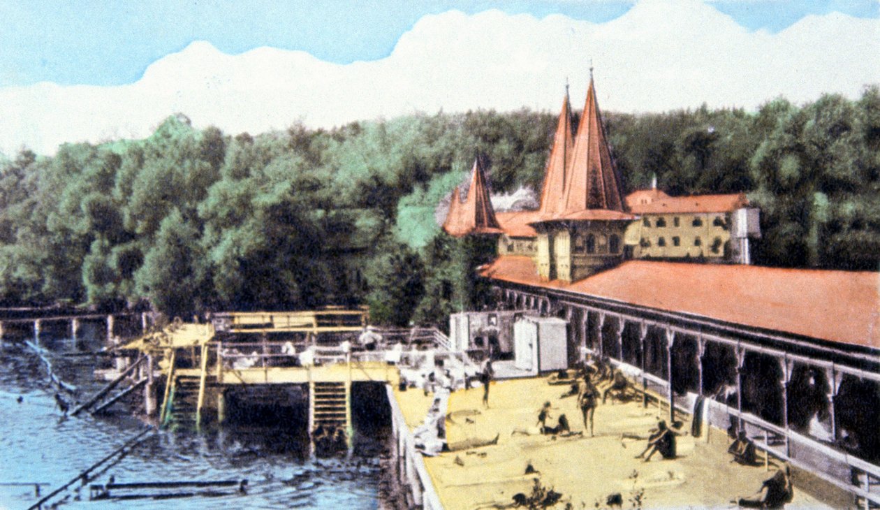 Lac thermal de Hévíz, Hongrie, c. 1920 (carte postale) - Unbekannter Künstler
