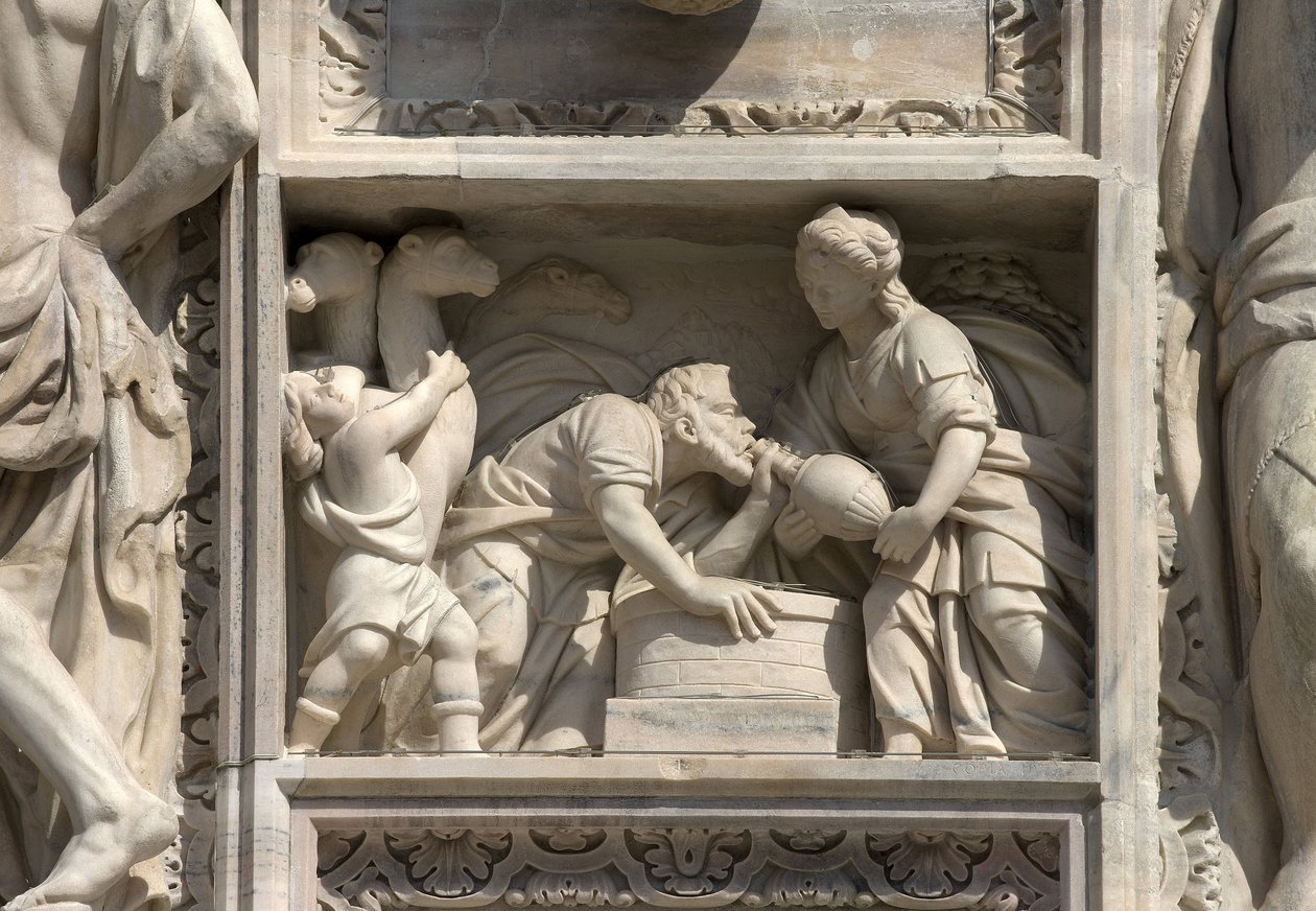 Haut-relief représentant Rebecca et Éléazar par Giovan Pietro Lasagna - Unbekannt