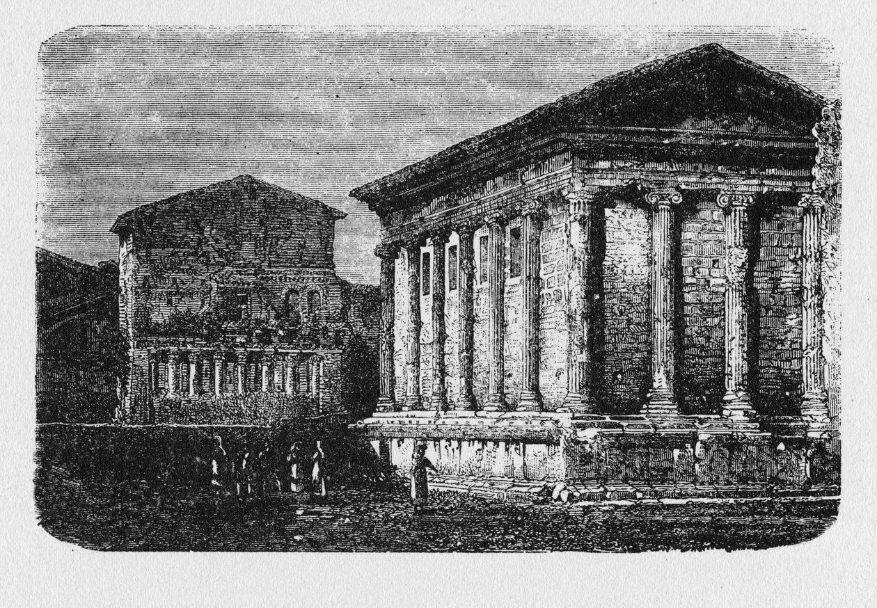 Histoire de la Rome antique. Le temple de Portunus est un ancien bâtiment à Rome, en Italie, le principal temple dédié au dieu Portunus dans la ville. - Unbekannt