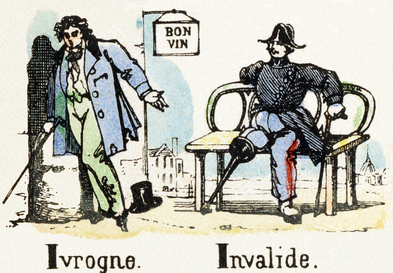 I - Ivrogne Invalide - Alphabet - divertissement pour enfants - Image épinal, série populaire c.1890 - Unbekannt