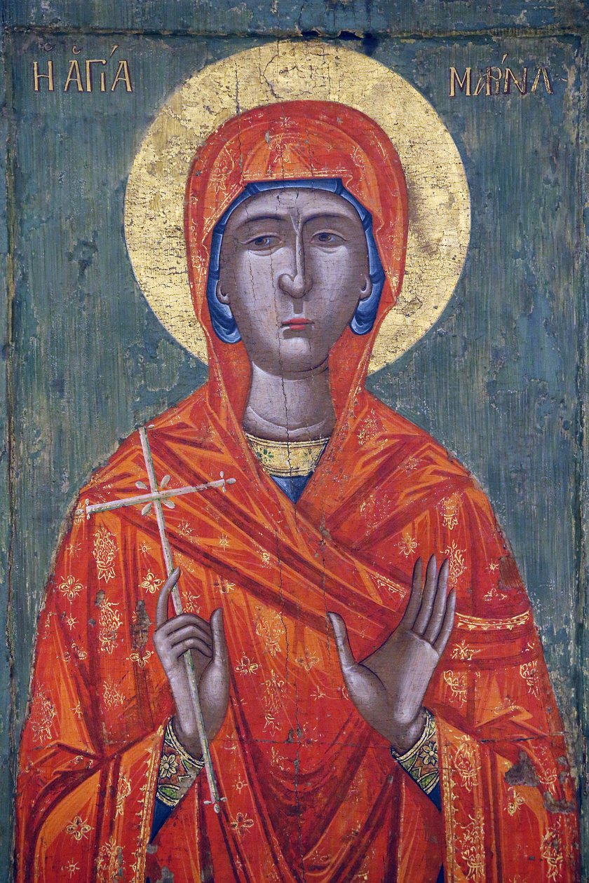 Icône au musée byzantin de Pedoulas : Sainte Marina (18ème siècle), 20150510, Pedoulas, Chypre - Unbekannt