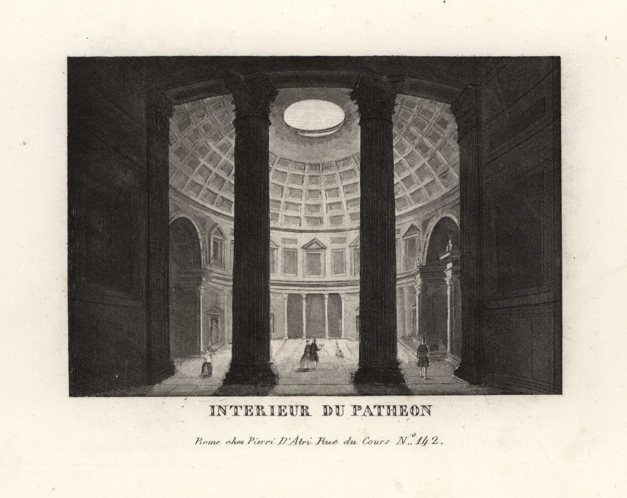 Intérieur du Panthéon montrant le dôme à caissons et l