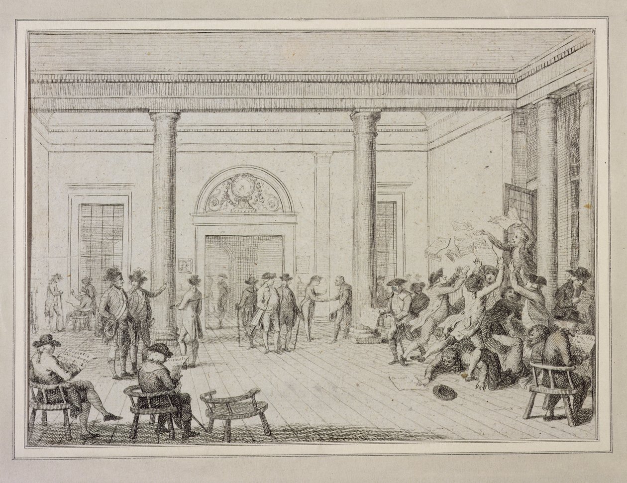 Intérieur de la Bourse, vers 1790 - Unbekannt