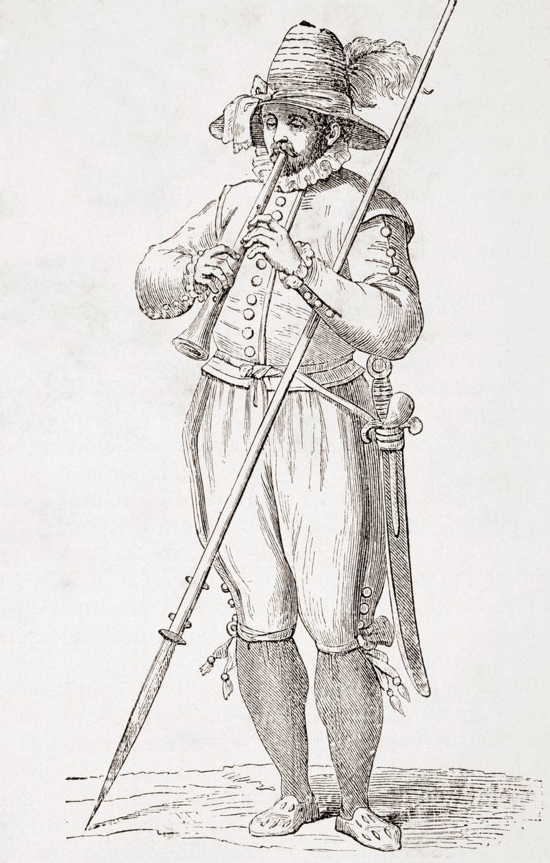 Paysanne italienne jouant de la dulzaina, d