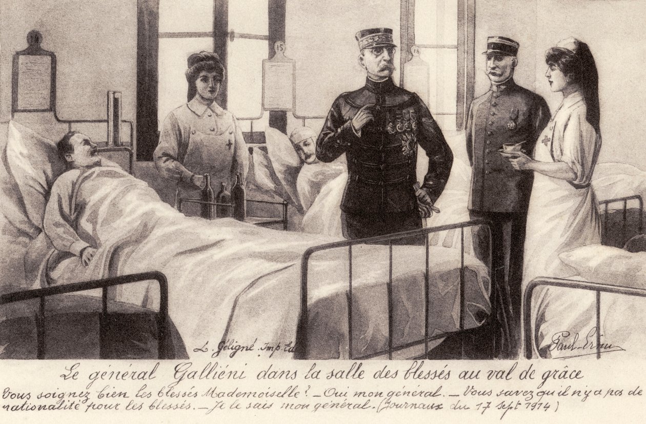 Joseph Gallieni visitant les blessés - Unbekannter Künstler