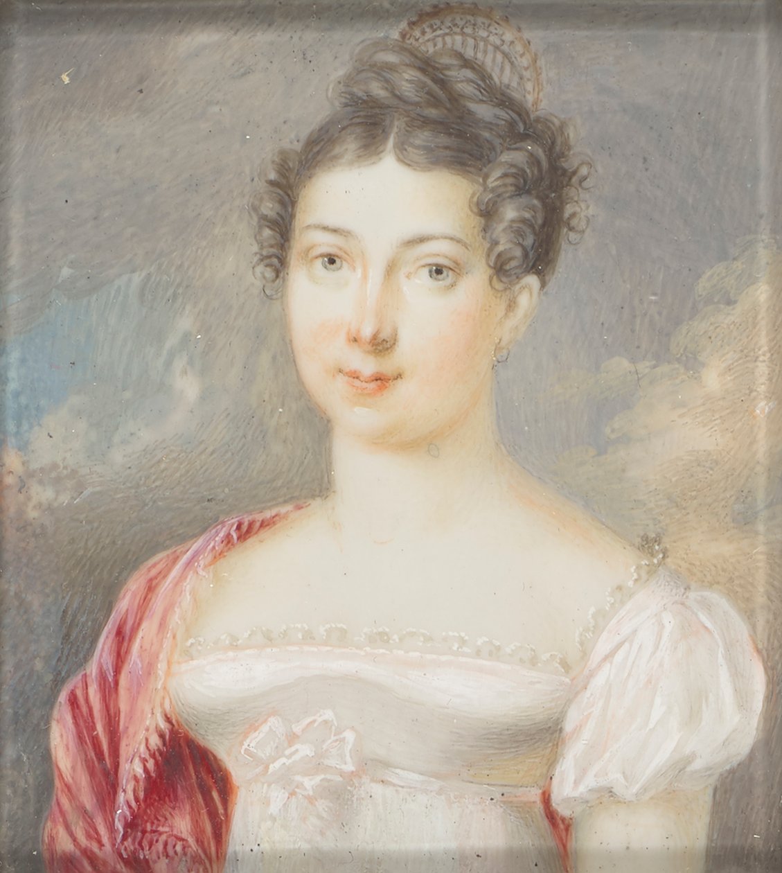 Jeune dame en robe Empire blanche - Unbekannter Künstler