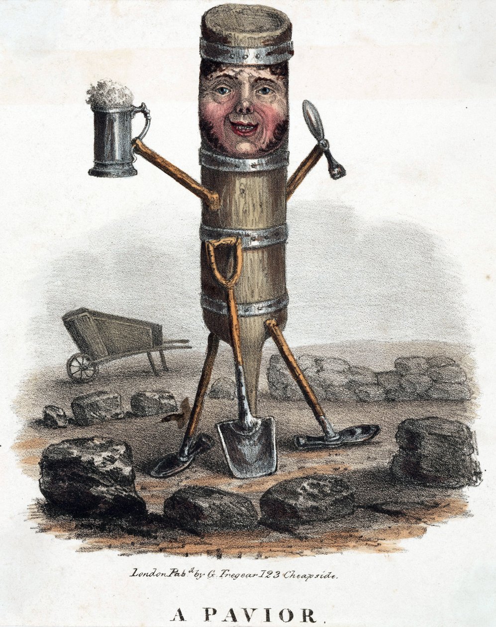 Le paveur, figure construite avec les outils de son métier, vers 1810-1860 - Unbekannt