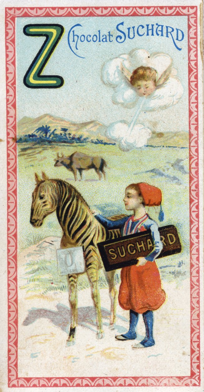 Lettre Z : zéphyr, zouave, zébu, zèbre, zéro. Gravure de l