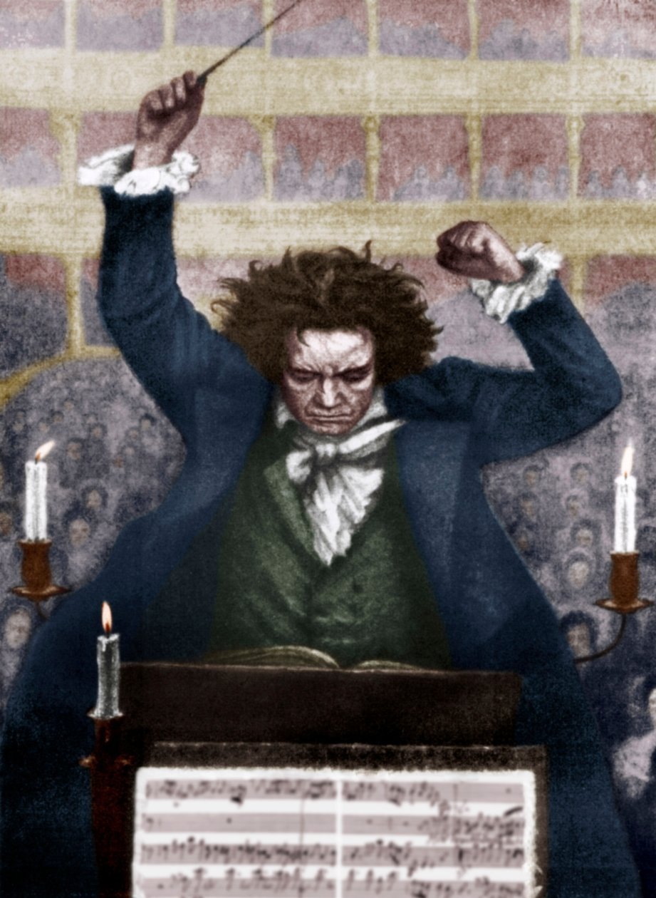 Ludwig van Beethoven dirigeant avec une baguette - Unbekannt