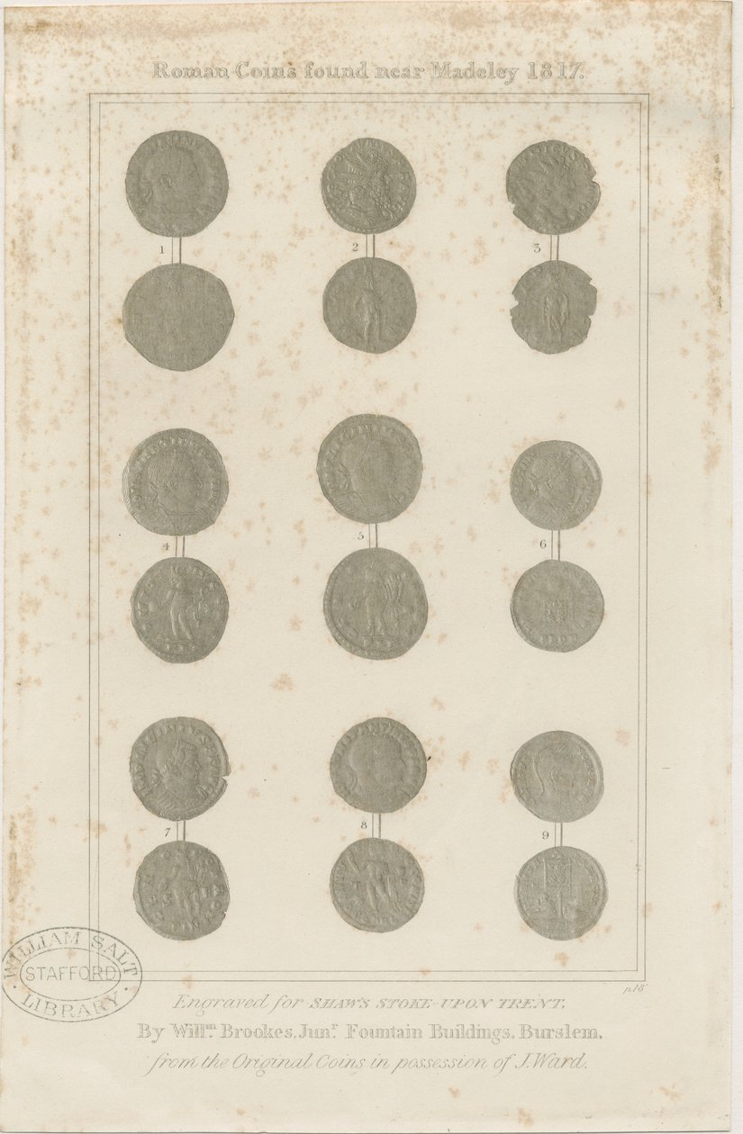 Madeley - Monnaies romaines : gravure, nd [c 1817] - Unbekannt