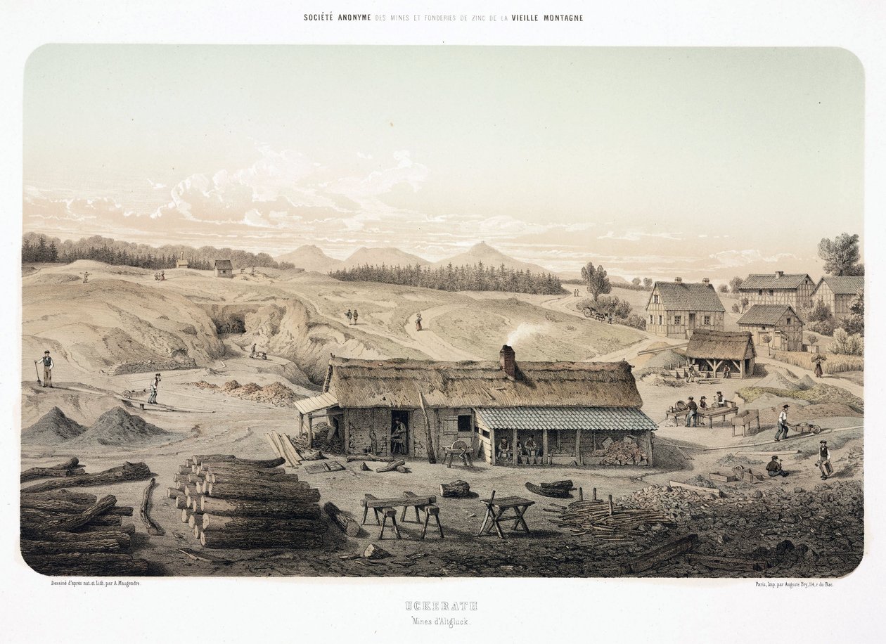 Exploitation minière, minerais métalliques, mine de zinc à ciel ouvert à Altgluck, Uckerath, Allemagne - Unbekannt