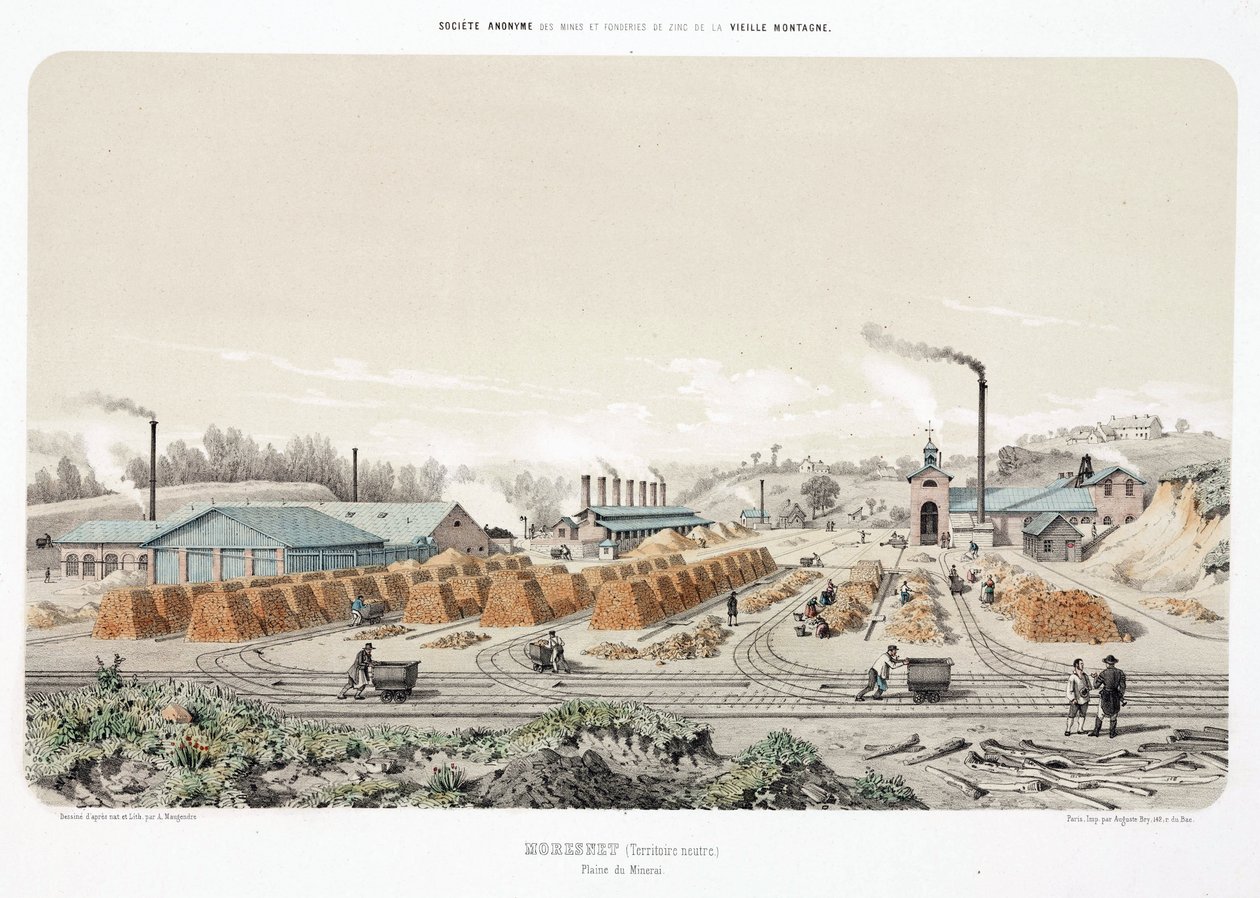 Exploitation minière, minerais métalliques (Minerai de zinc, Moresnet neutre) - Unbekannt
