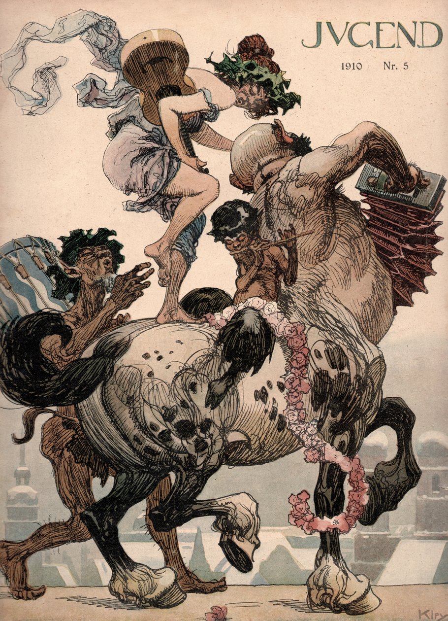Personnages mythologiques jouant de la musique - Unbekannter Künstler