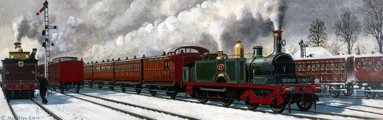 Train de la North London Railway quittant Richmond pour Londres - Unbekannter Künstler