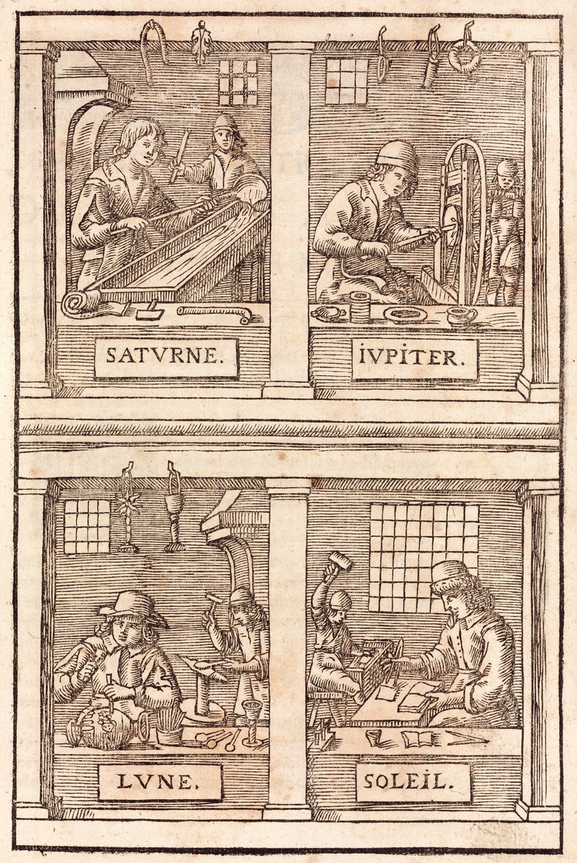 Orfèvrerie et symboles alchimiques : Saturne et le plomb, Jupiter et l