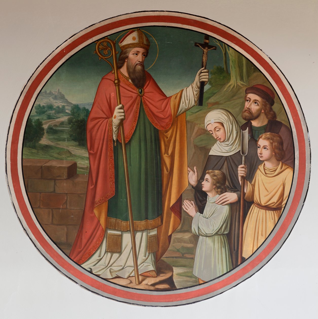 Église paroissiale (Sint-Denijs-Boekel, parochiekerk Sint-Denijs). Nef sud. Une peinture murale. - Unbekannter Künstler