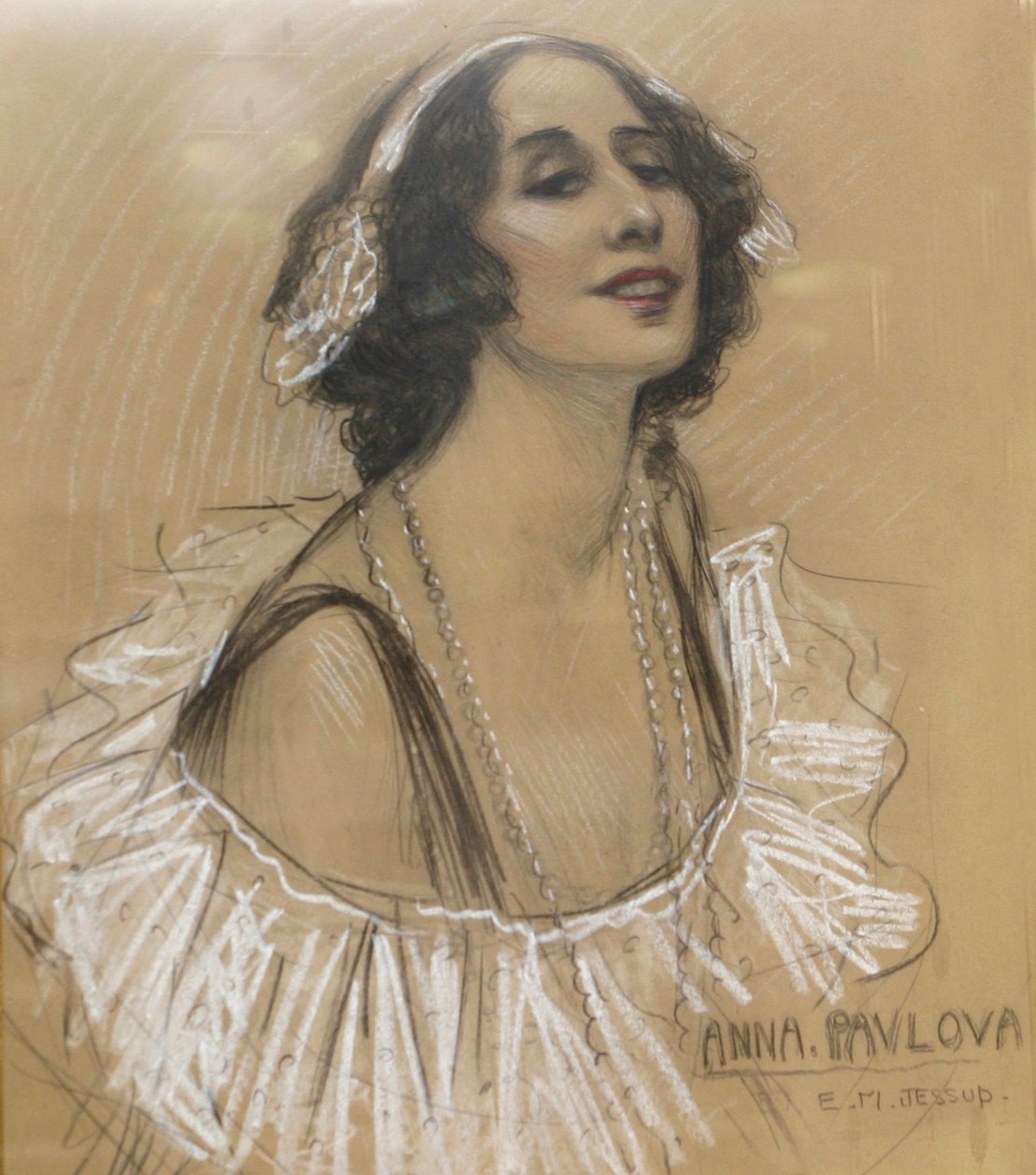 Dessin pastel de la danseuse de ballet russe Anna Pavlova - Unbekannt