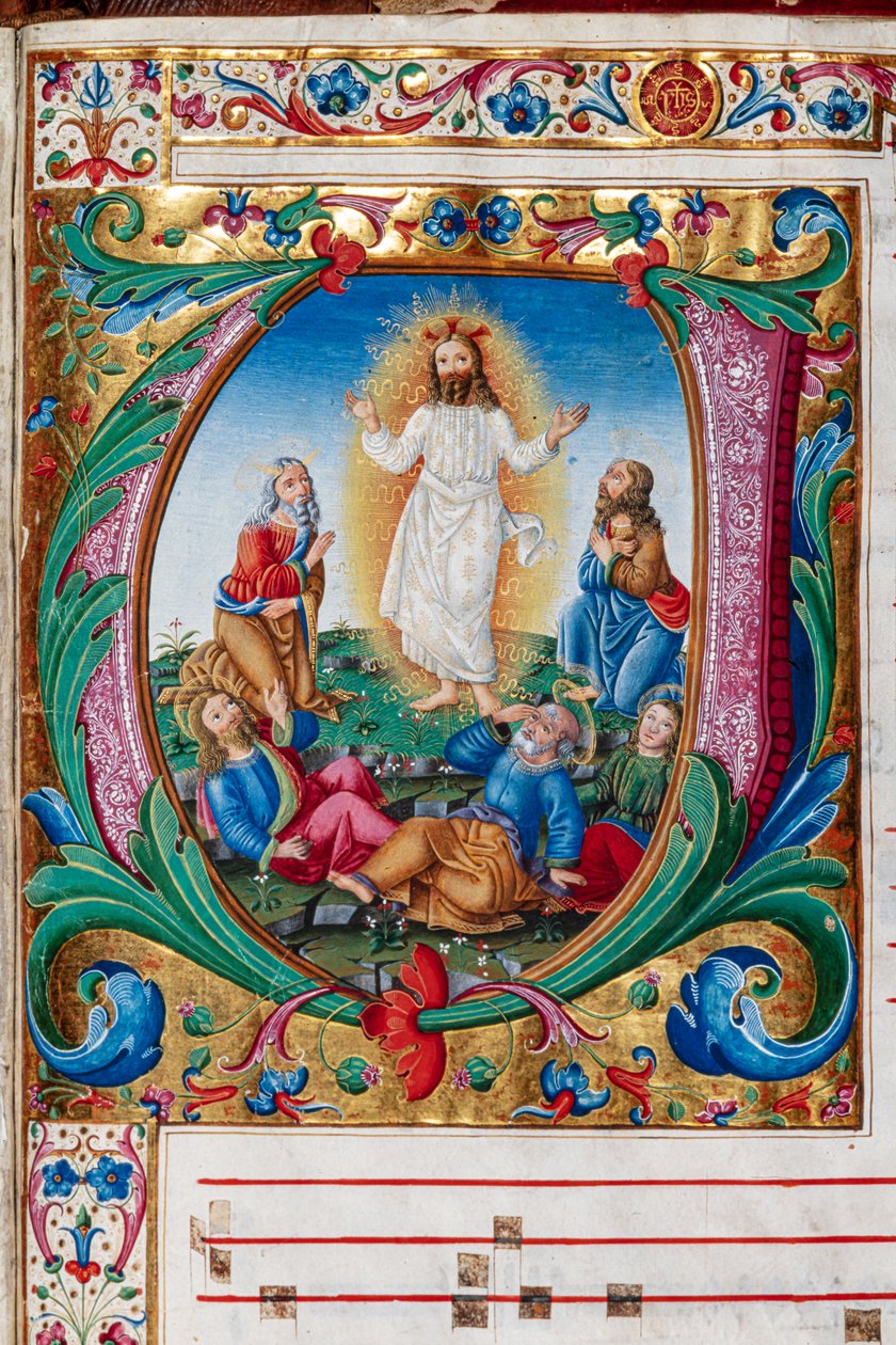 Bibliothèque Piccolomini : livre de chœur, cod. 29.13, ff. 30r avec « Transfiguration » (détail) - Unbekannter Künstler