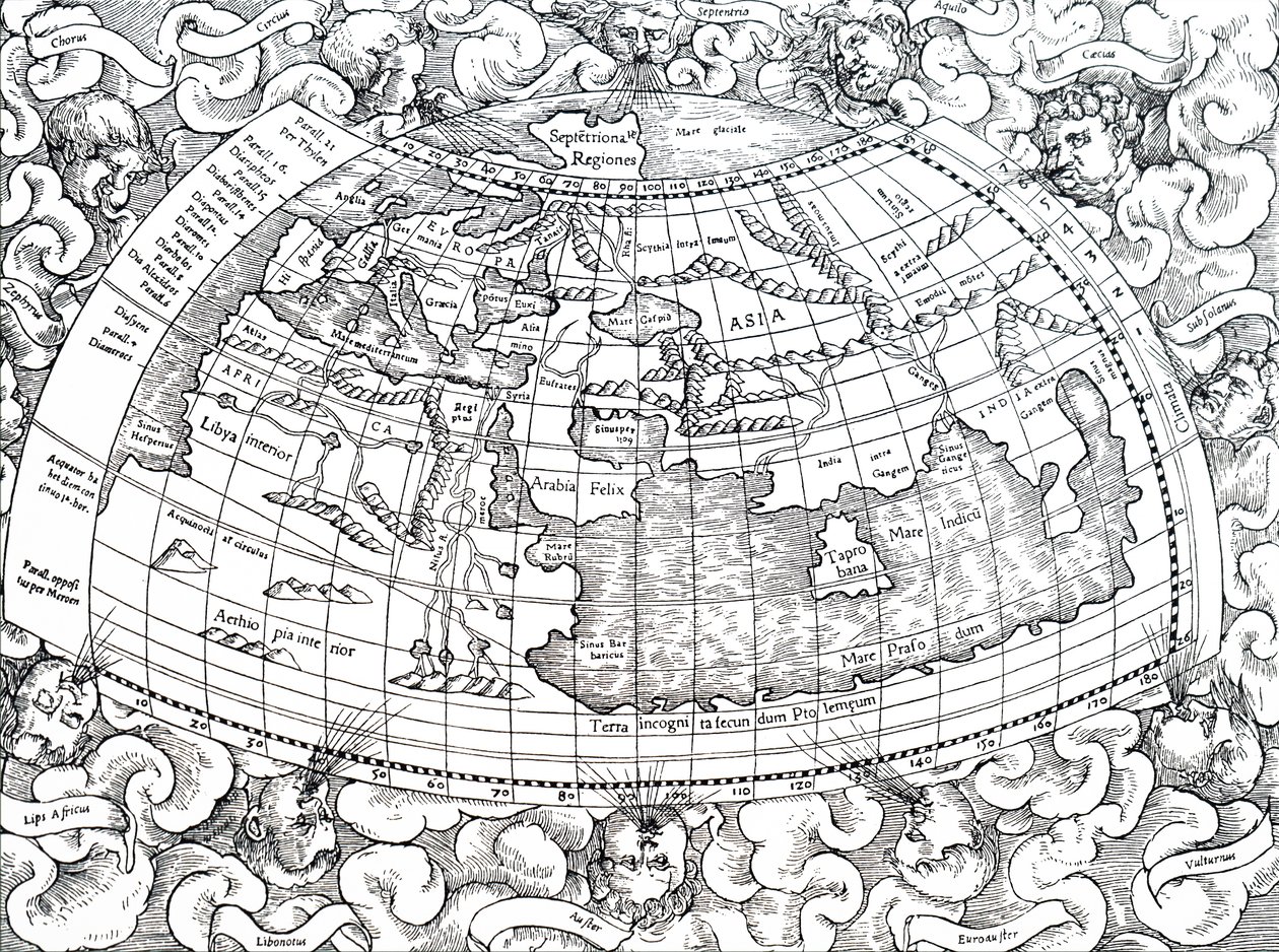 Carte du monde connu de Ptolémée d