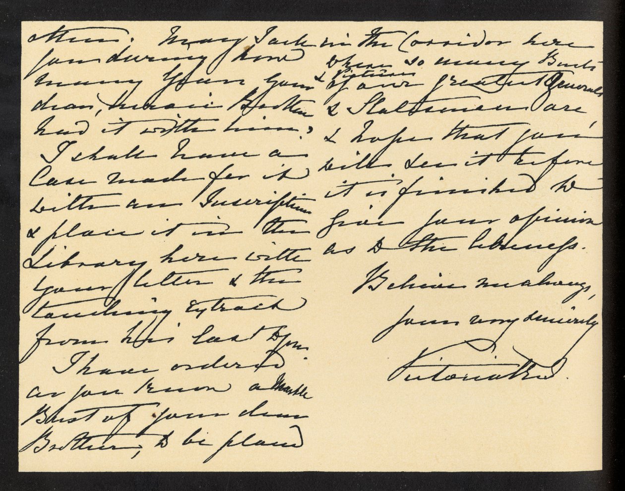 Reine Victoria - lettre manuscrite à Miss Mary Augusta Gordon, la remerciant pour la bible qu