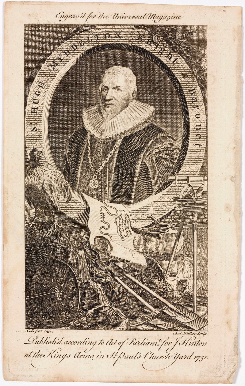 Sir Hugh Myddelton, orfèvre et ingénieur gallois, vers les années 1620 - Unbekannt