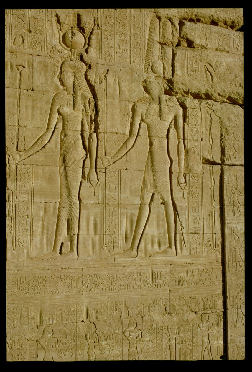 Relief en creux représentant Hathor et Horus - Unbekannt