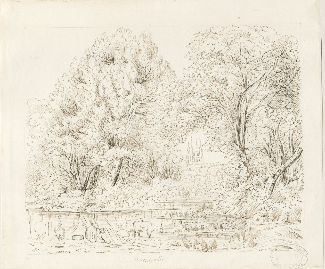 Tamworth - Vue rurale : dessin à l