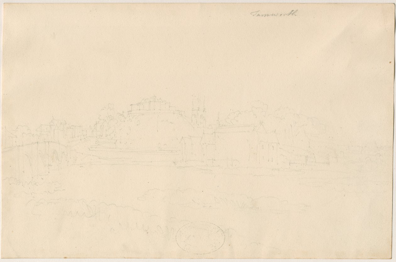 Château de Tamworth: dessin au crayon, nd [19e siècle] - Unbekannt