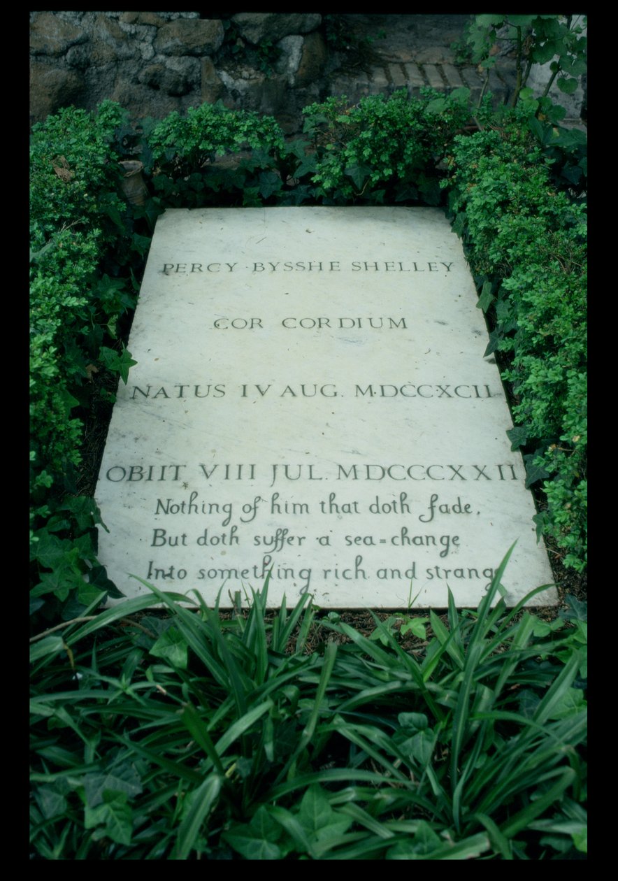 La tombe de Percy Bysshe Shelley (1792-1822) (photo n/b) - Unbekannt