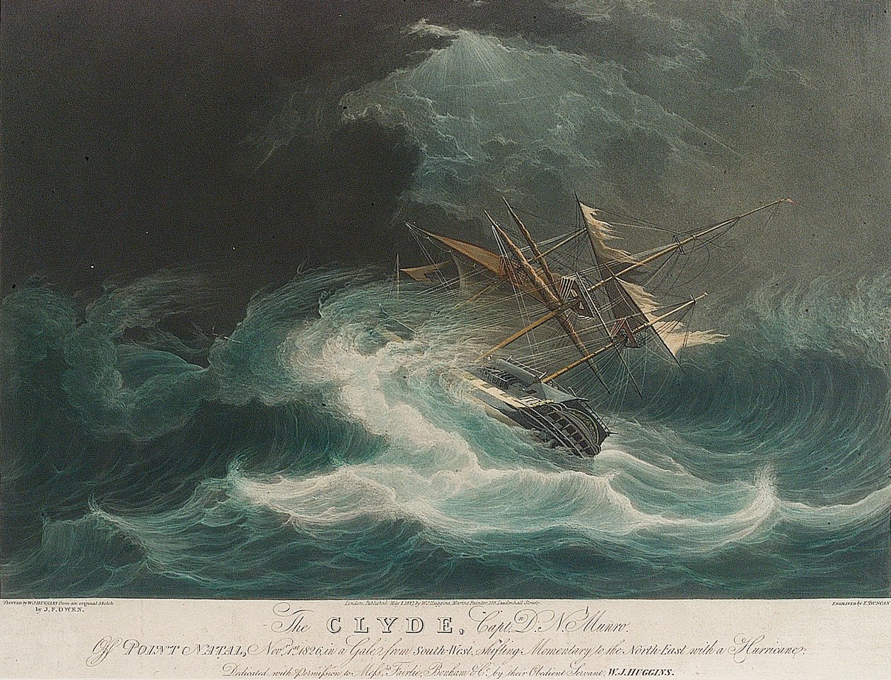 Le navire Clyde, au large de Point Natal (?), pris dans la tempête le 1er novembre - Unbekannter Künstler