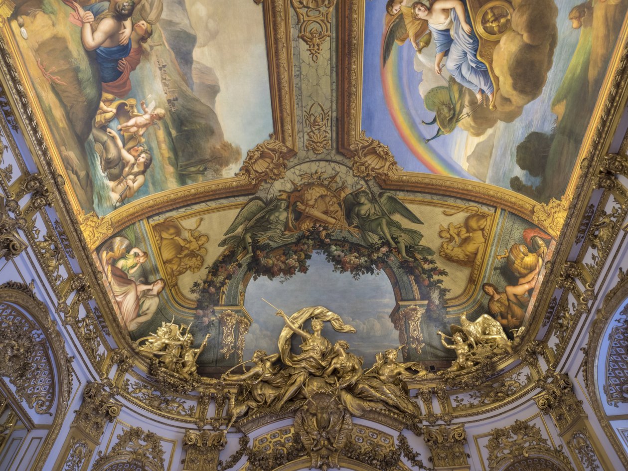 Le trophée de Diane Chasseresse, un groupe sculpté de la porte de la Galerie dorée, par François Antoine Vasse (1681-1736), vers 1715. Banque de France. Hôtel de Toulouse, ancien hôtel de la Villiere, Paris - Unbekannt