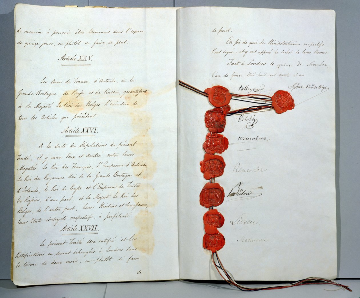 Traité établissant la Belgique comme État souverain, signé le 15 novembre 1831 à la Conférence de Londres - Unbekannt