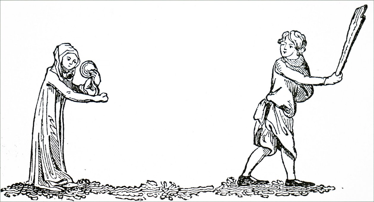 Deux enfants jouant à un jeu appelé 
