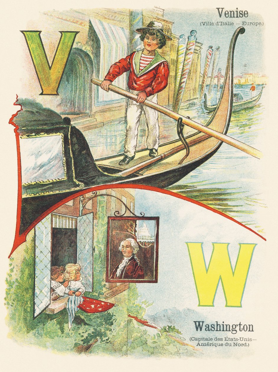 V W : Venise, Washington - ABC des deux mondes. Émile Guérin, éditeur, Paris, vers 1900. - Unbekannt