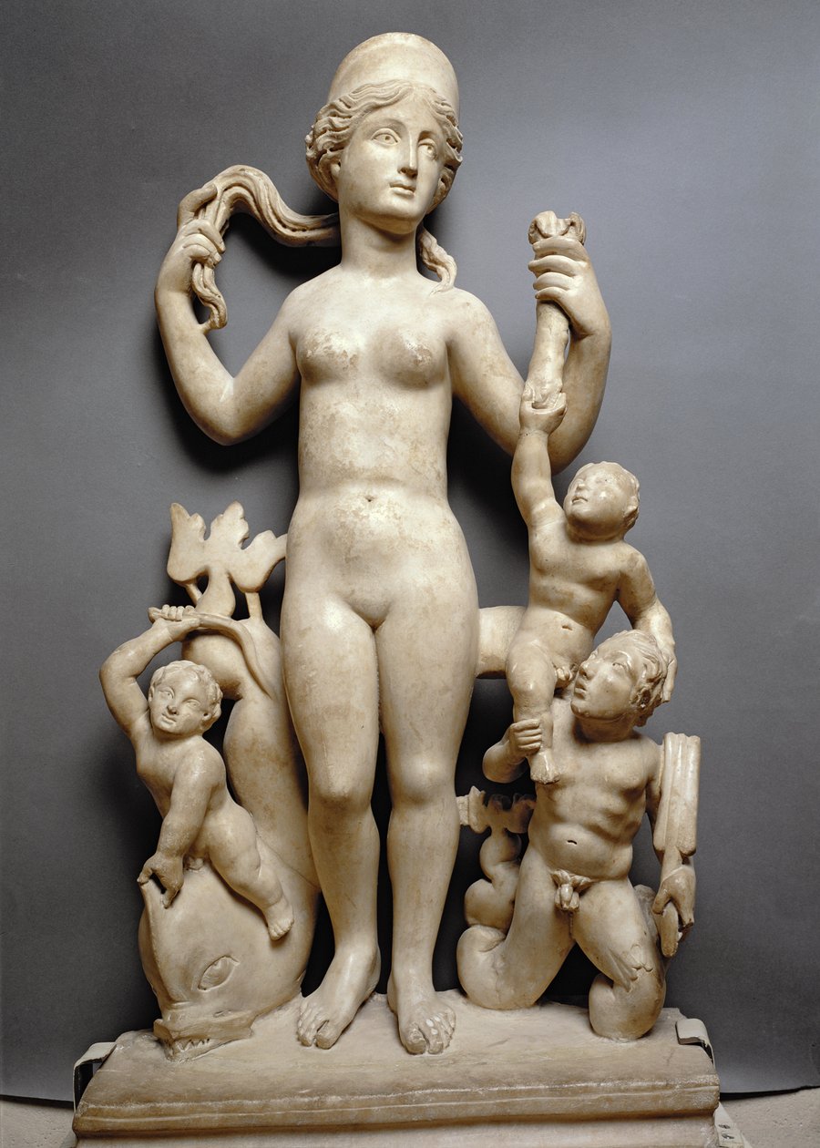 Vénus avec putti, un triton et un dauphin, romain, IVe siècle apr. J.-C. - Unbekannt