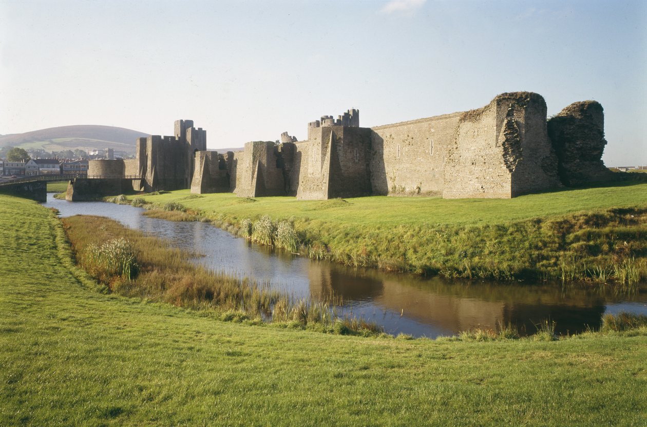 Vue du château de Caerphilly, Glamorgan, Pays de Galles, construit entre 1268-77 - Unbekannt
