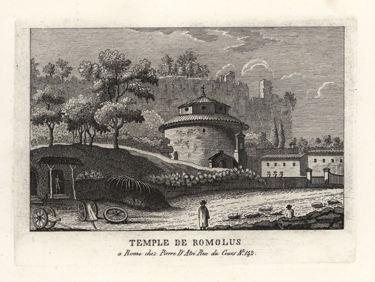 Vue du Temple de Romulus, basilique des Saints Côme et Damien, Forum, Rome - Unbekannt