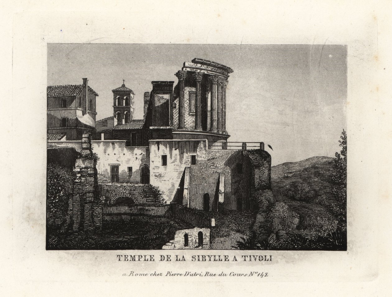 Vue du Temple de la Sibylle ou du Temple de Vesta à Tivoli - Unbekannt