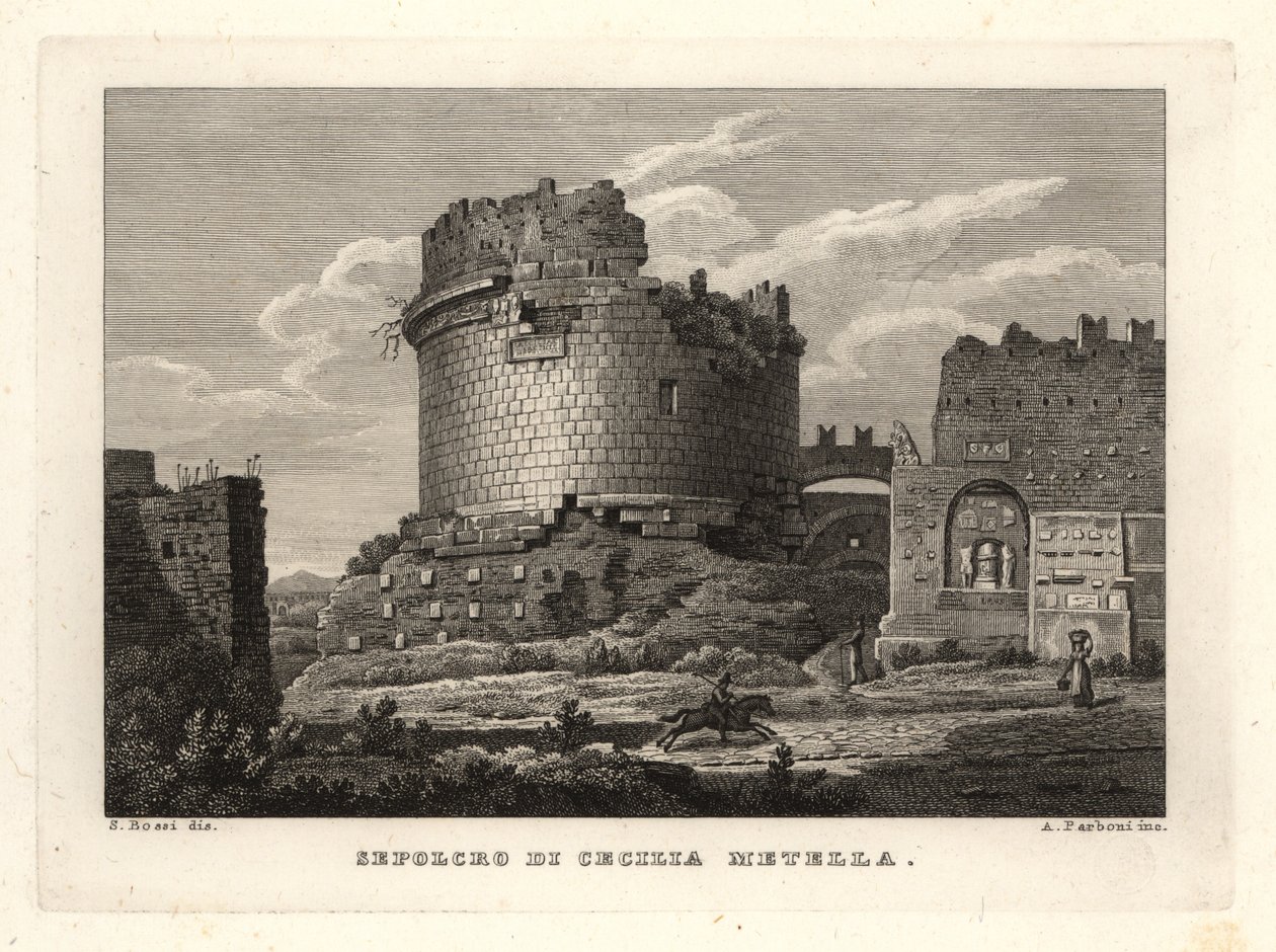 Vue du Tombeau de Caecilia Metella, Rome - Unbekannt