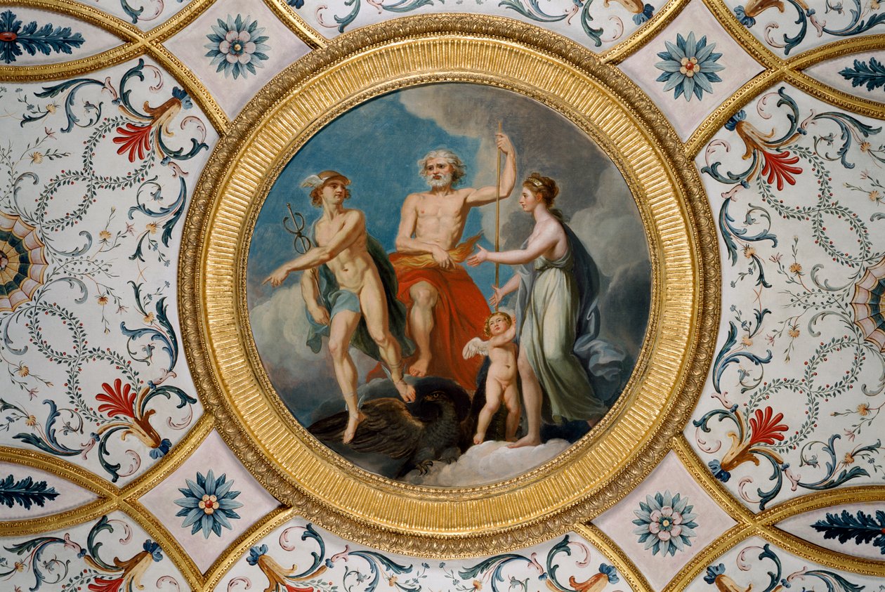 Vue du médaillon du plafond dans le petit salon - Unbekannter Künstler