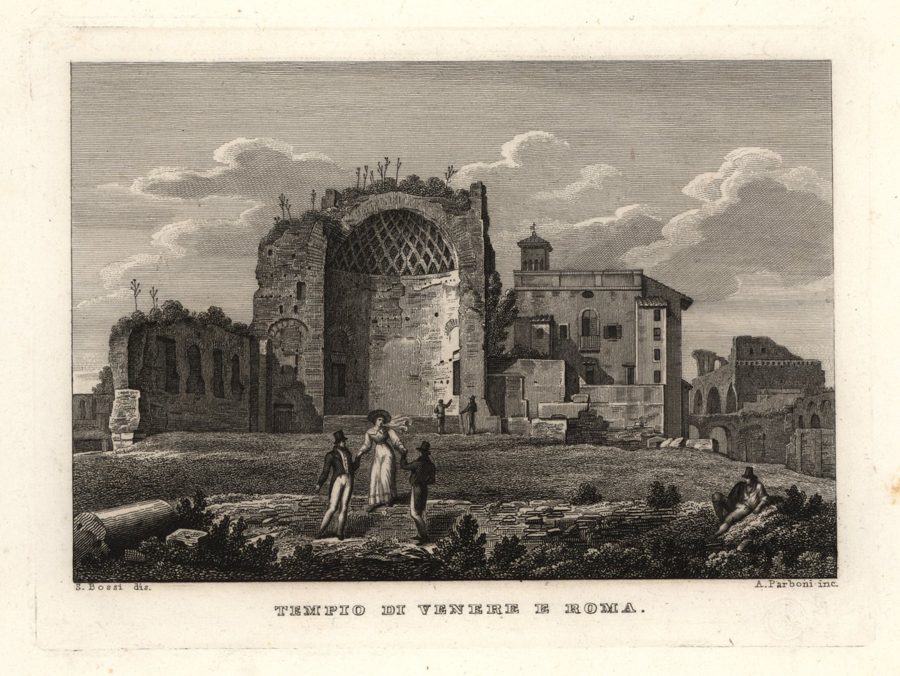 Vue des ruines du Temple de Vénus et de Rome, Rome - Unbekannt