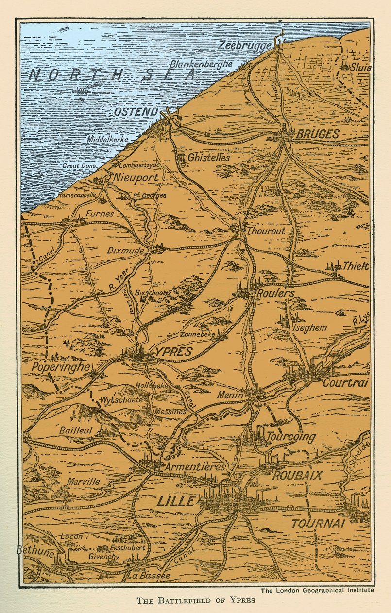 Champ de bataille de la Première Guerre mondiale à Ypres - Unbekannter Künstler
