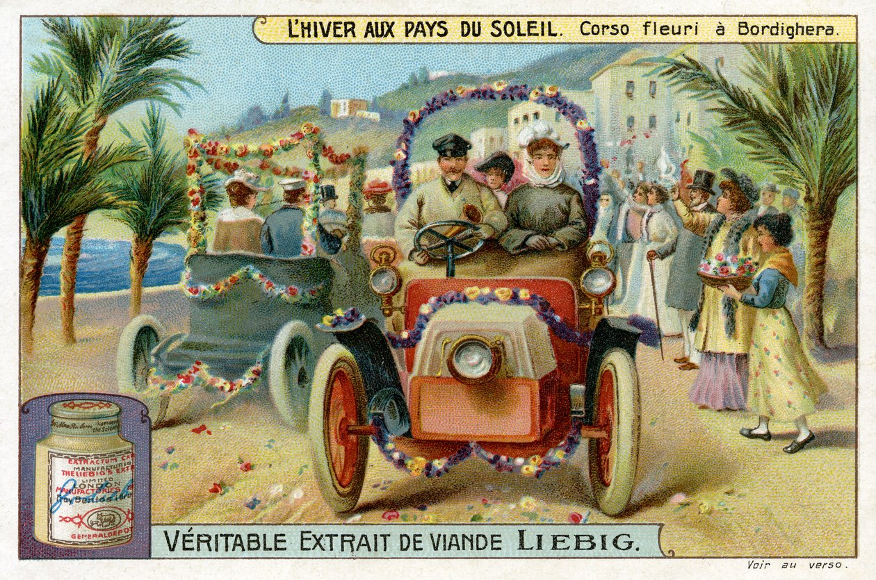 Hiver au soleil : Parade de fleurs à Bordighera, Italie - Unbekannter Künstler