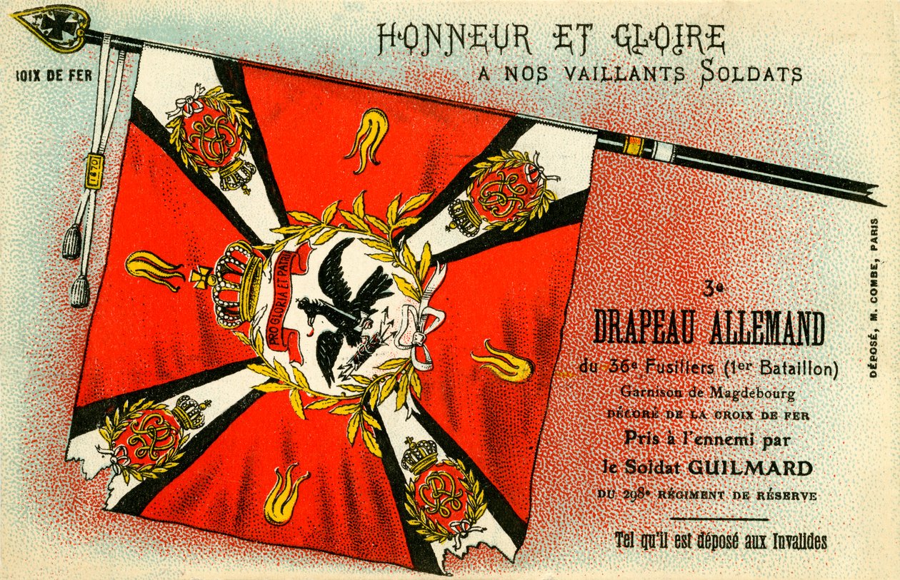 Première Guerre mondiale : Drapeau allemand capturé par les Français - Unbekannter Künstler