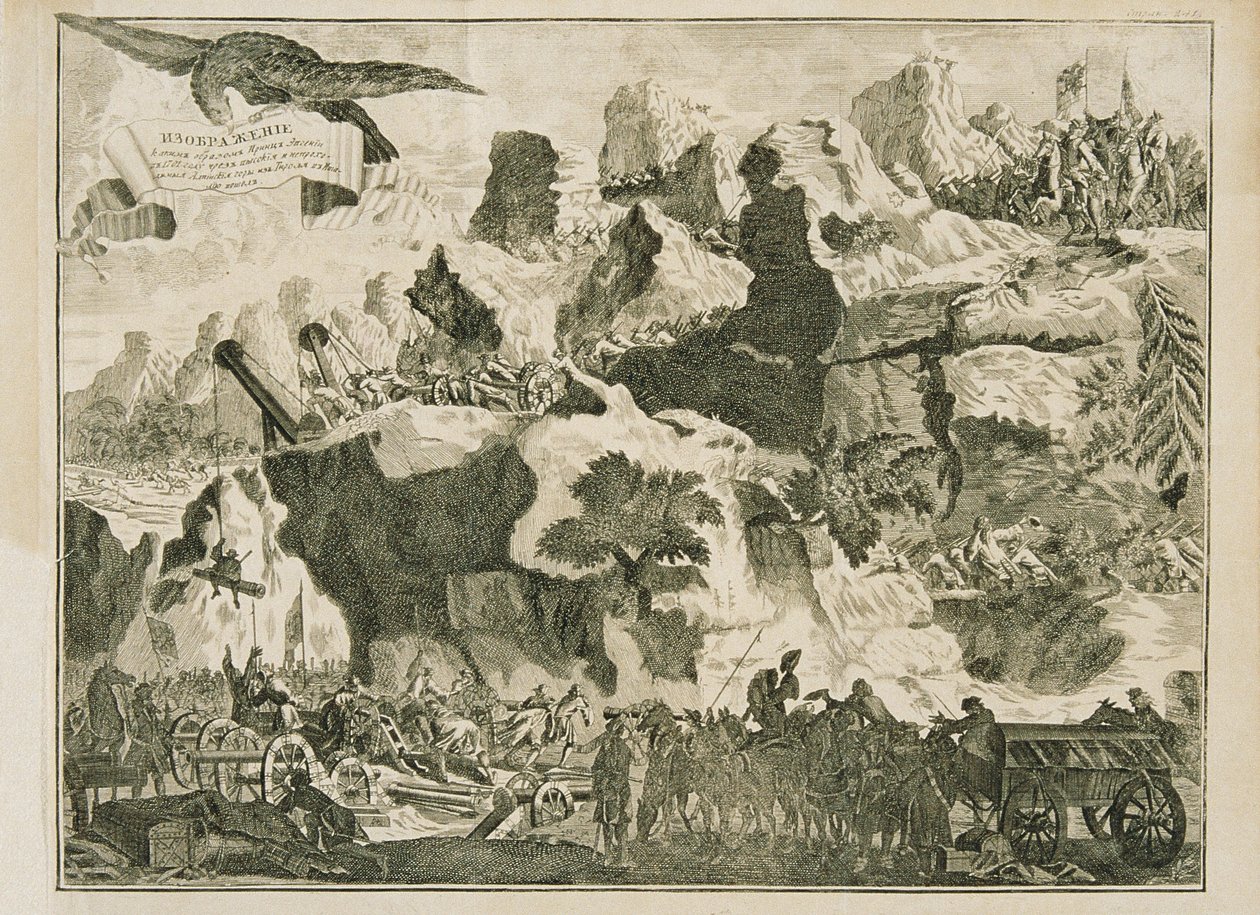 Passage des Alpes avec artillerie lourde - Unbekannter Stecher