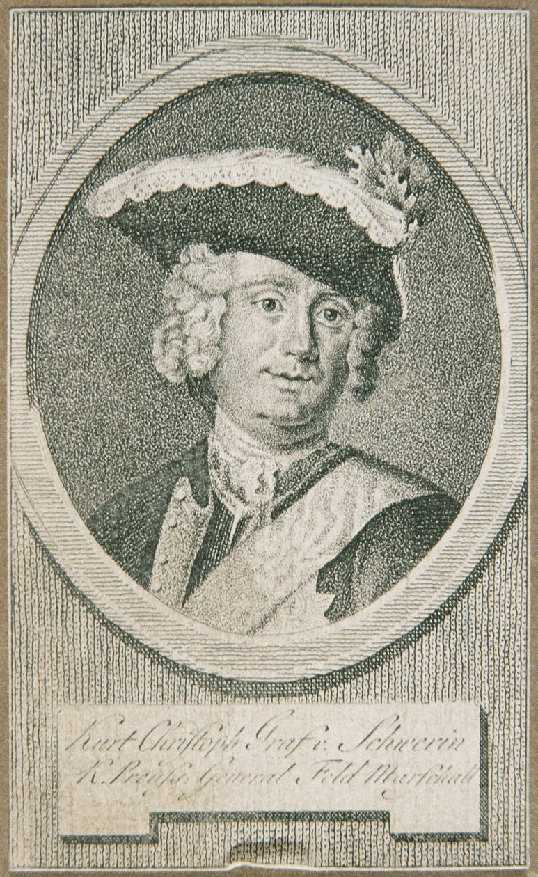 Le maréchal général prussien Kurt Christoph Comte de Schwerin - Unbekannter Stecher