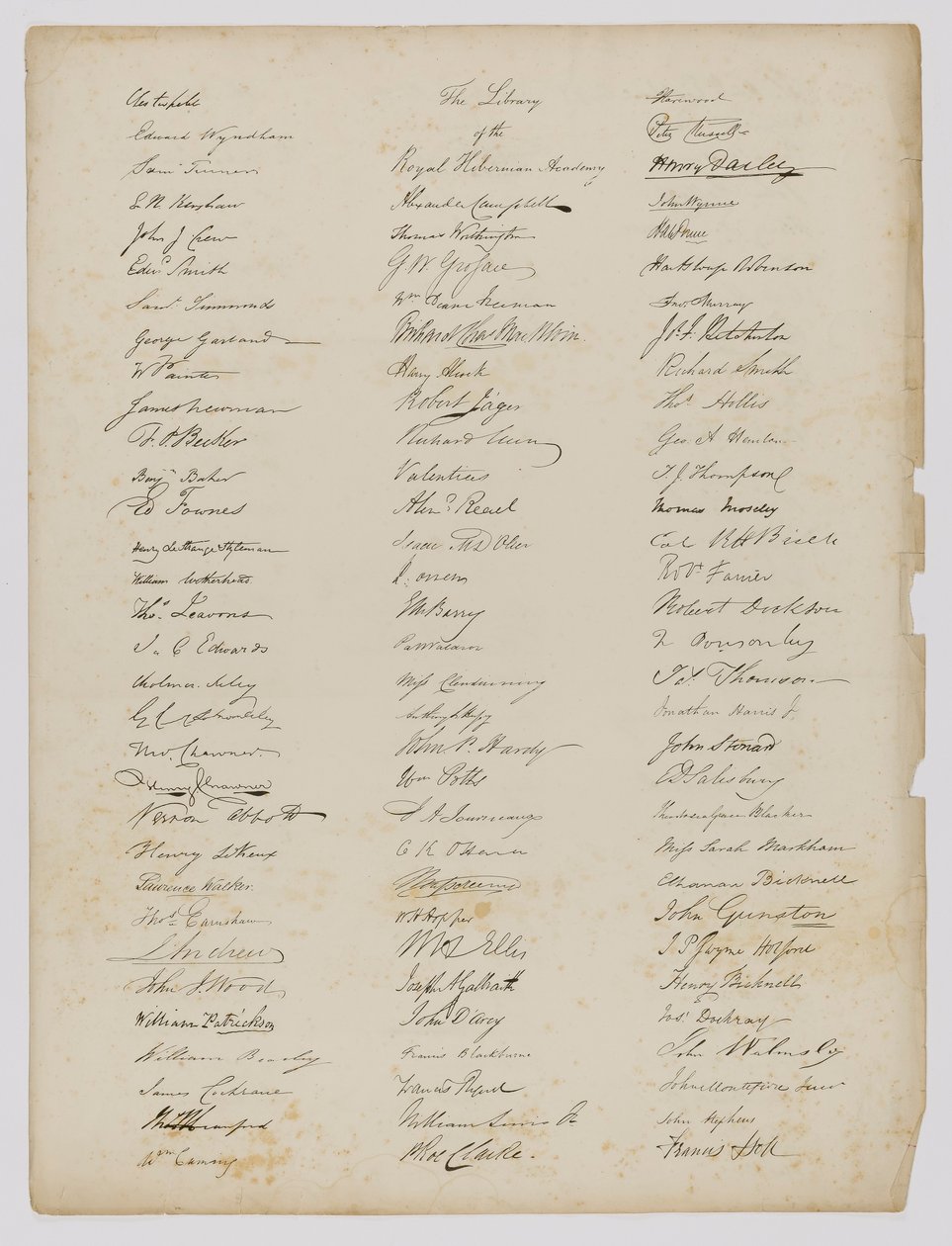 La bibliothèque de la Royal Hibernian Academy (page du livre) - Unidentified (European)