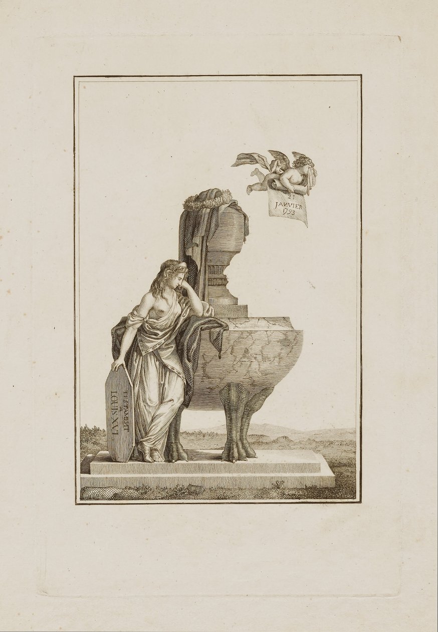 Figure mythologique se lamentant sur le tombeau de Louis XVI - Unidentified