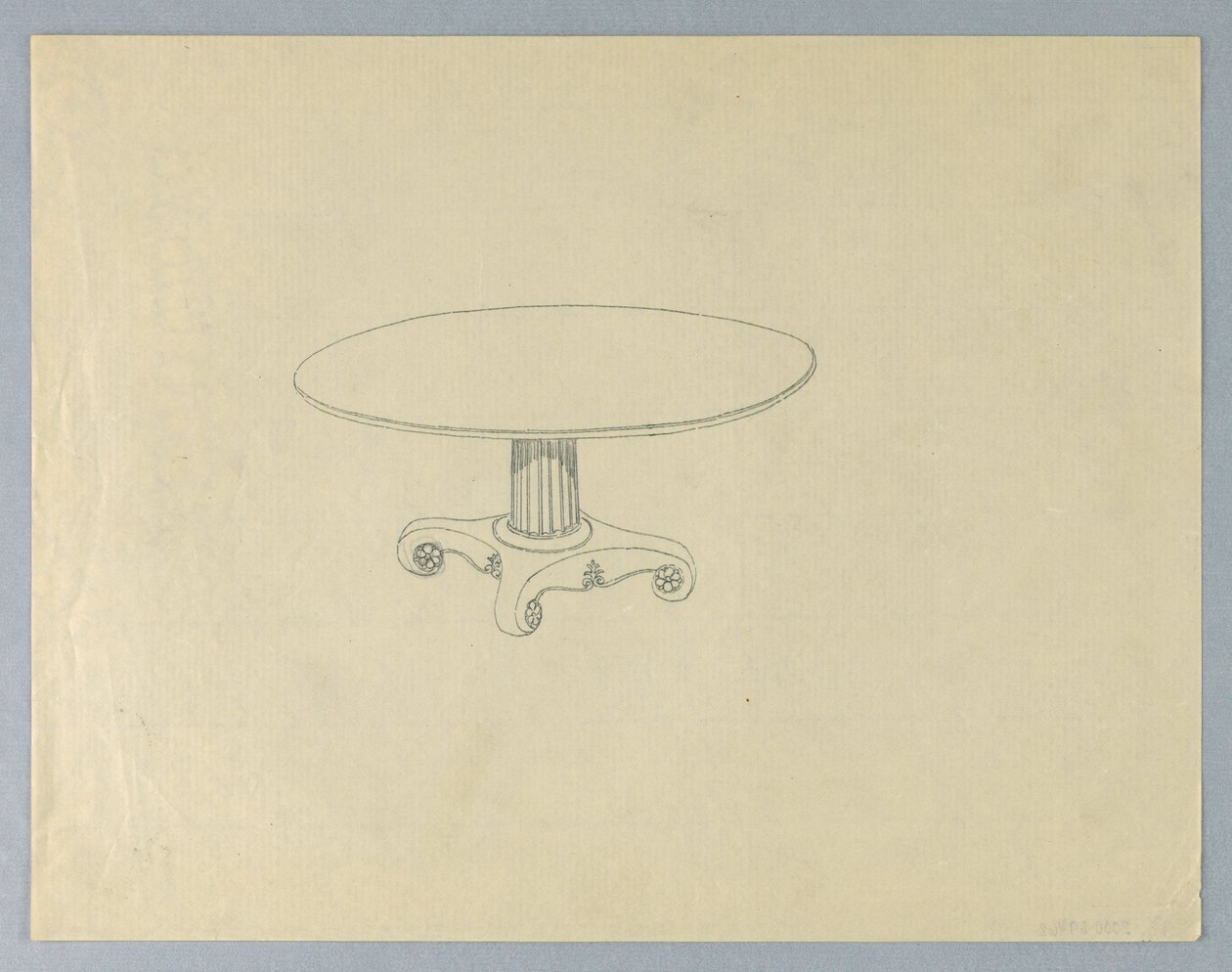 Design pour table à manger ronde sur pieds en volute - Unknown
