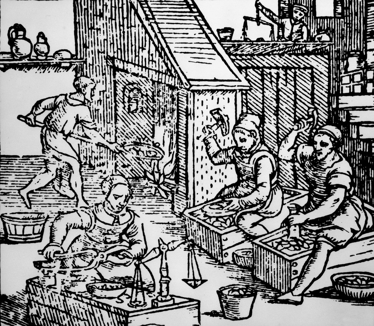 Frappe de pièces avec des outils manuels, vers 1550 - Unbekannt Unbekannt